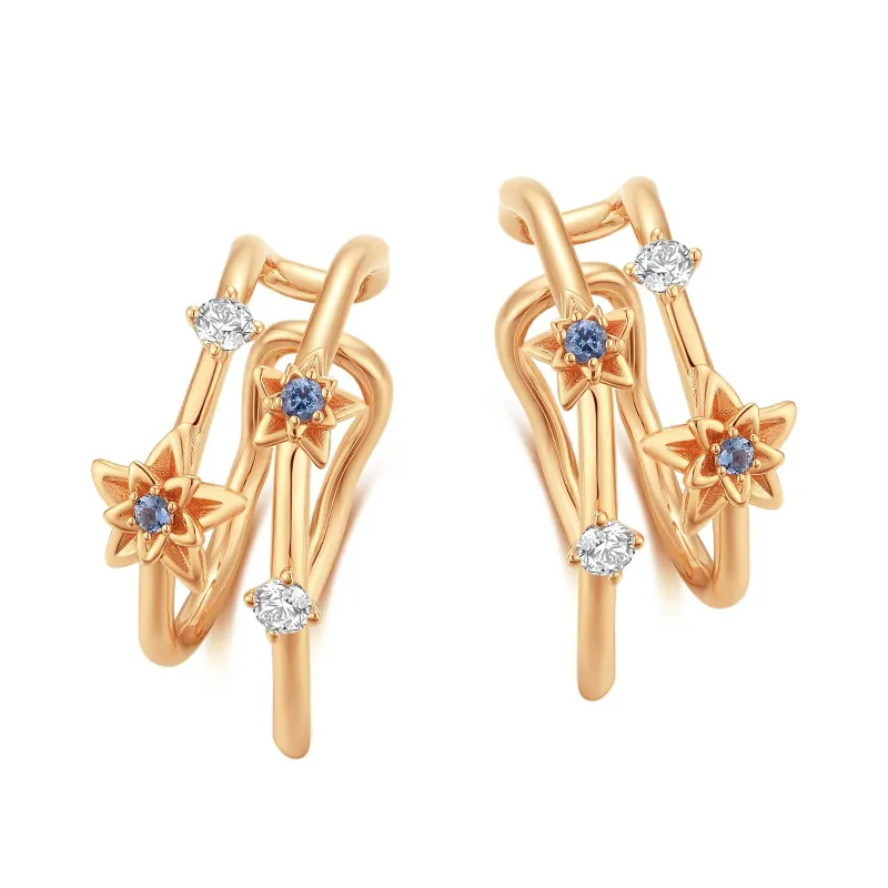 POINSETTIA｜Gold Double Band Ear Cuffs