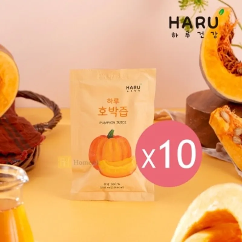 HARU HEALTH 100% NFC 純南瓜汁 100ml x 10包裝 (商家直送-5個工作天內送到府上;滿$500免運)