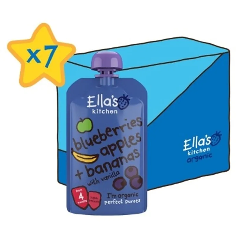 ELLA'S KITCHEN 有機藍莓, 蘋果+香蕉 120G x 7
