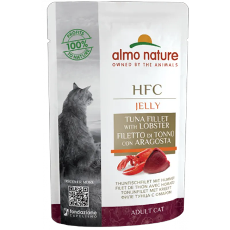 ALMO NATURE HFC 吞拿魚柳, 龍蝦上湯啫喱 成貓濕糧(55g) almo nature