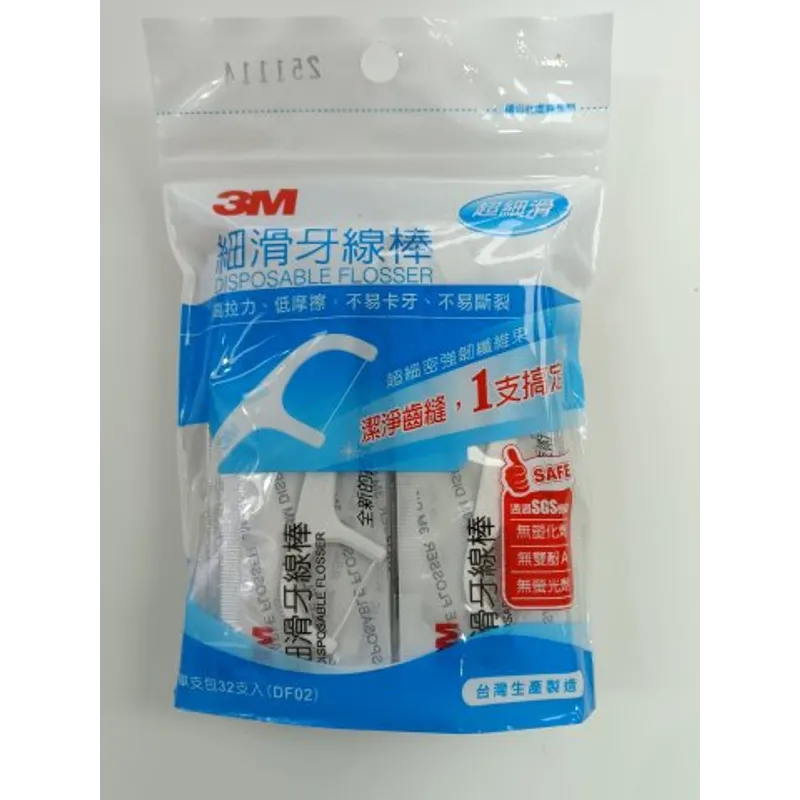 3M單線細滑牙線棒 單支量販包32支