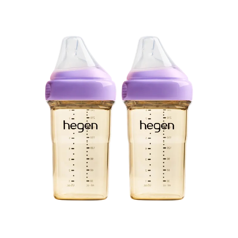 Hegen – PCTO™ PPSU多功能寬口奶瓶 240ml/8oz (2支裝) 紫色