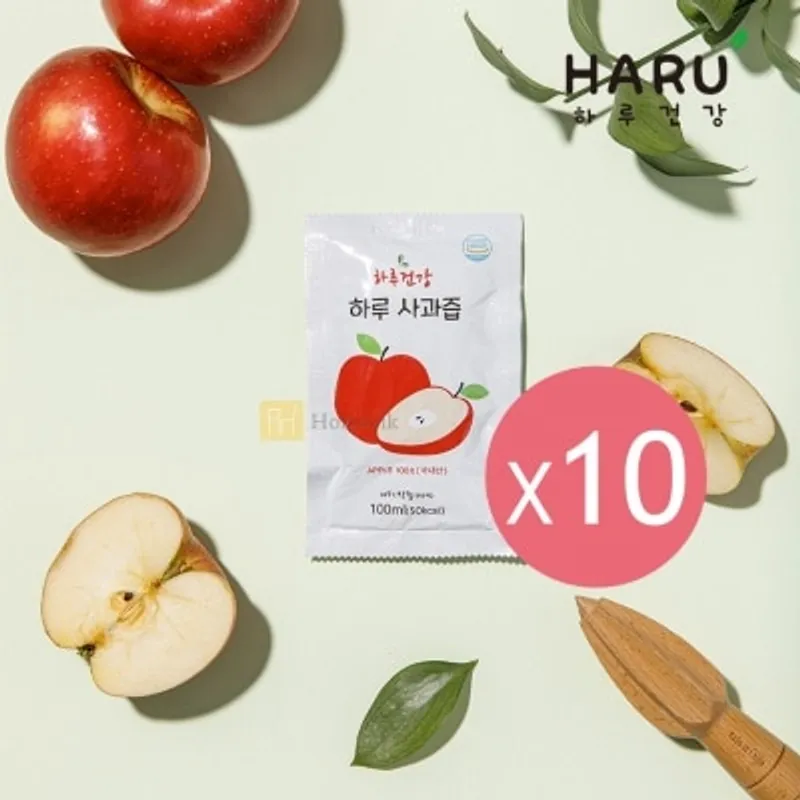 HARU HEALTH 100% NFC 純蘋果汁 100ml x 10包裝 (商家直送-5個工作天內送到府上;滿$500免運)