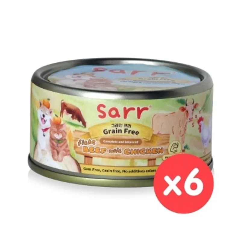 SARR 全齡貓狗罐(肉絲湯汁)肌肉強化(牛肉+雞胸肉+雞湯) (80g x 6) #250123