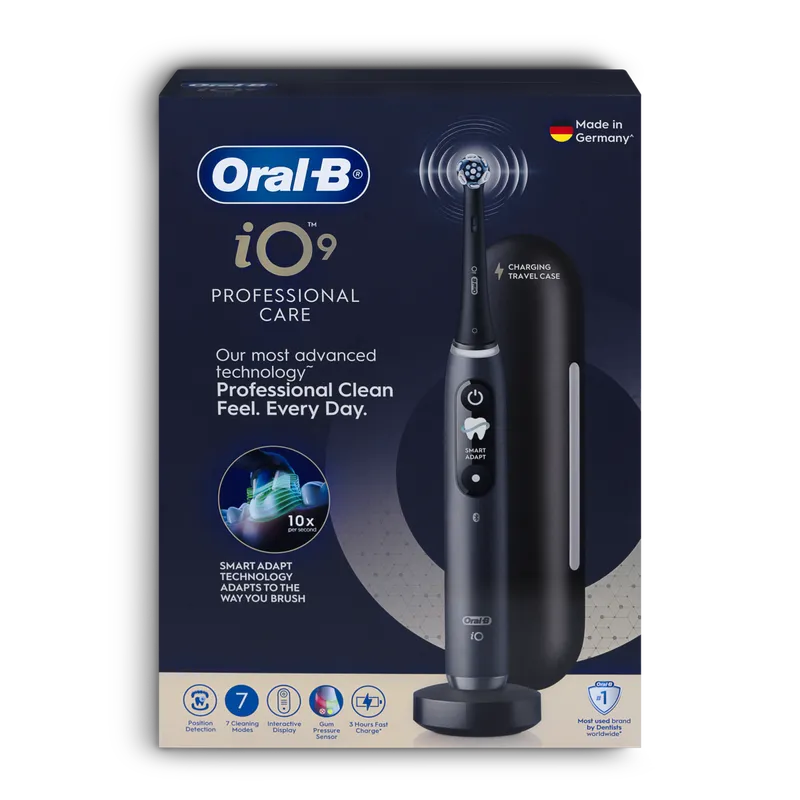 BRAUN 充電電動牙刷+4刷頭 iO9 + 4 Refills 黑