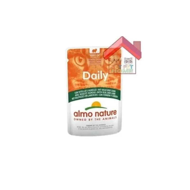 almo nature 貓用濕包 - 每日菜單 - 小牛肉和羊肉 - 70 克 (法國) [5277]