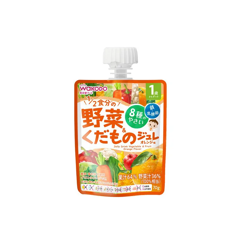 和光堂1岁起橙味杂菜及杂果果冻 70克