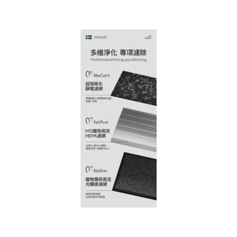 Trevluf PäK Pro專⽤KattPure H13 HEPA濾網