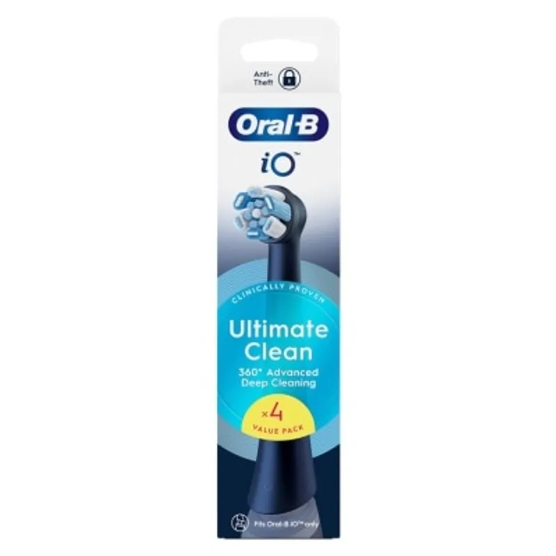 ORAL B iO 深層清潔刷頭4支裝(黑色) (新舊包裝隨機發貨)
