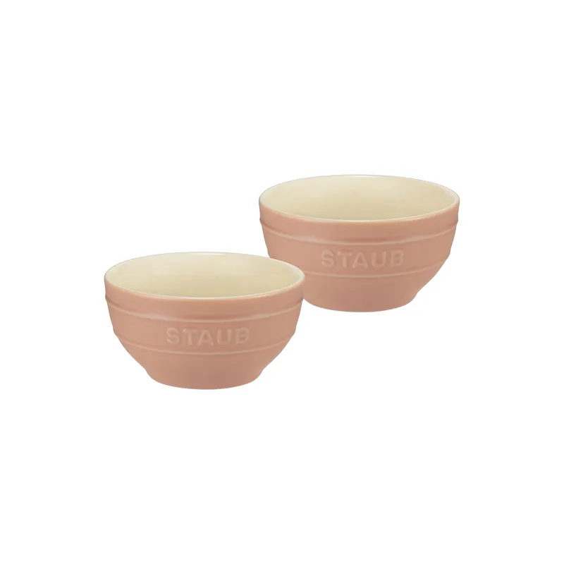 STAUB 陶瓷碗2件 12cm/0.4L 蜜粉色 STAUB 陶瓷碗2件 12cm/0.4L 草绿色