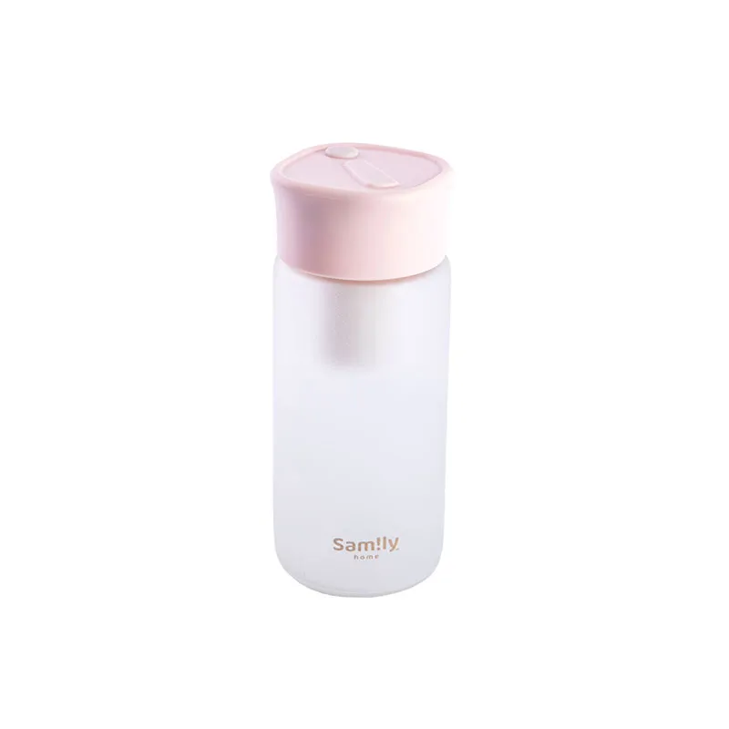 Samily 230ml 硅胶丝感涂层玻璃泡茶杯 - 粉红