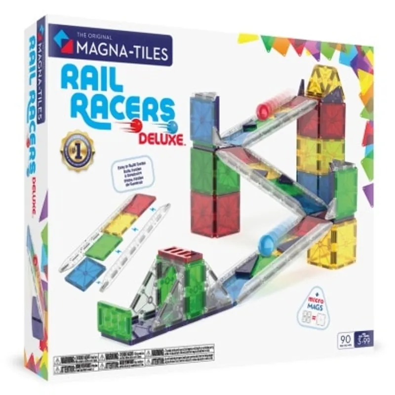 MAGNA-TILES 磁力片積木玩具 - 賽道滑行豪華套裝 90 件組