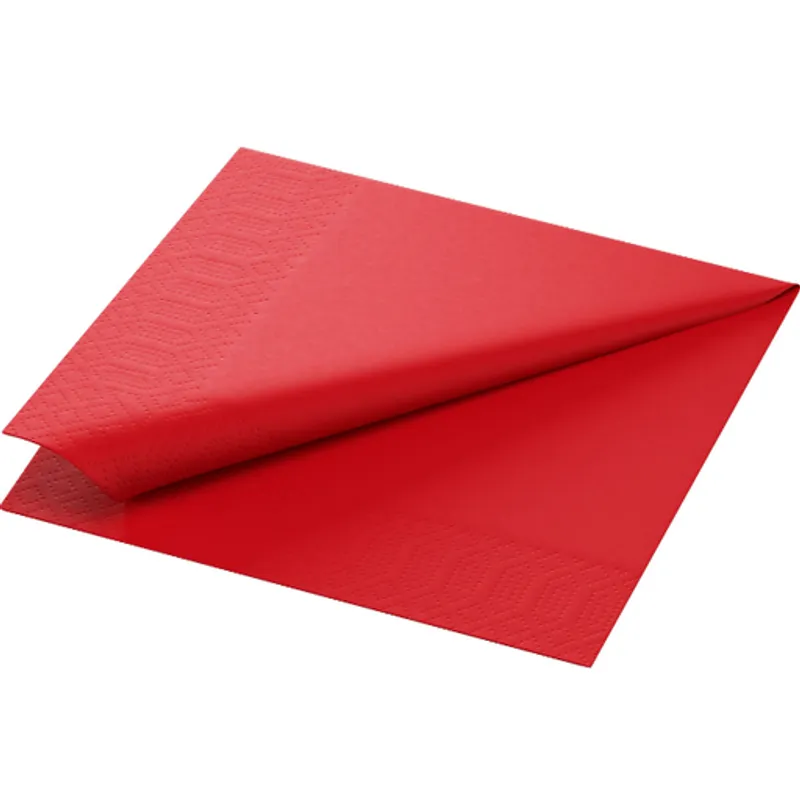 NAPKINS SRP 3-PLY 1/4 FOLD 33x33cm RED