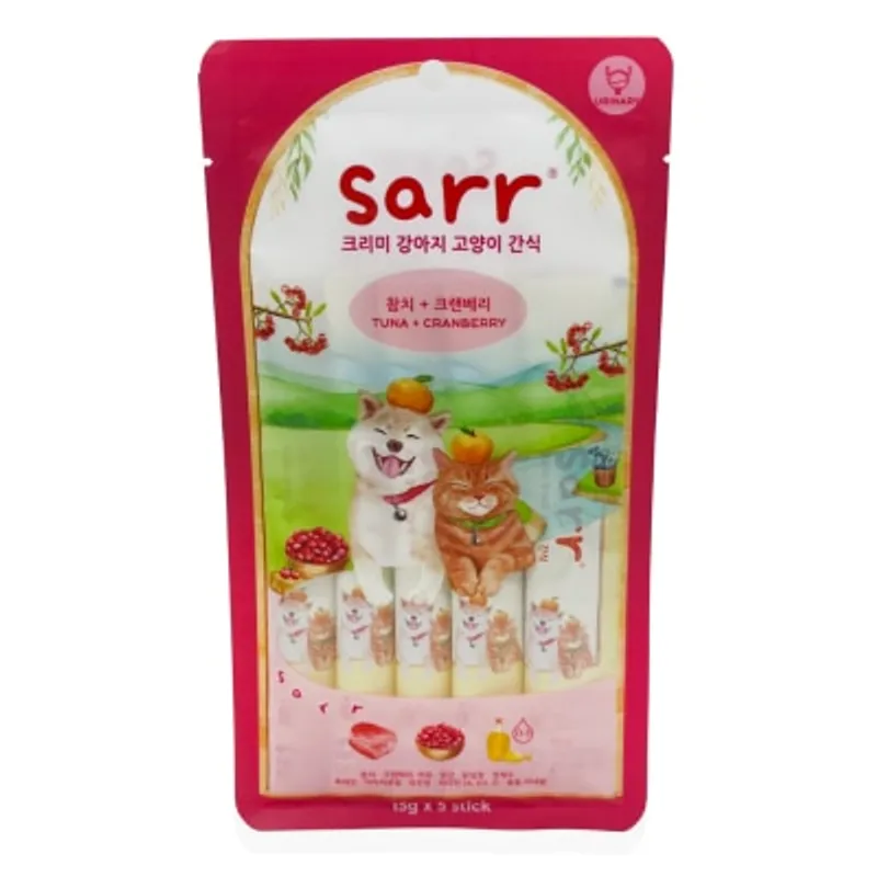 SARR 北歐天然魚油肉泥條 - 吞拿魚+蔓越莓 (泌尿健康) 貓犬適合 (15gX5) 024620