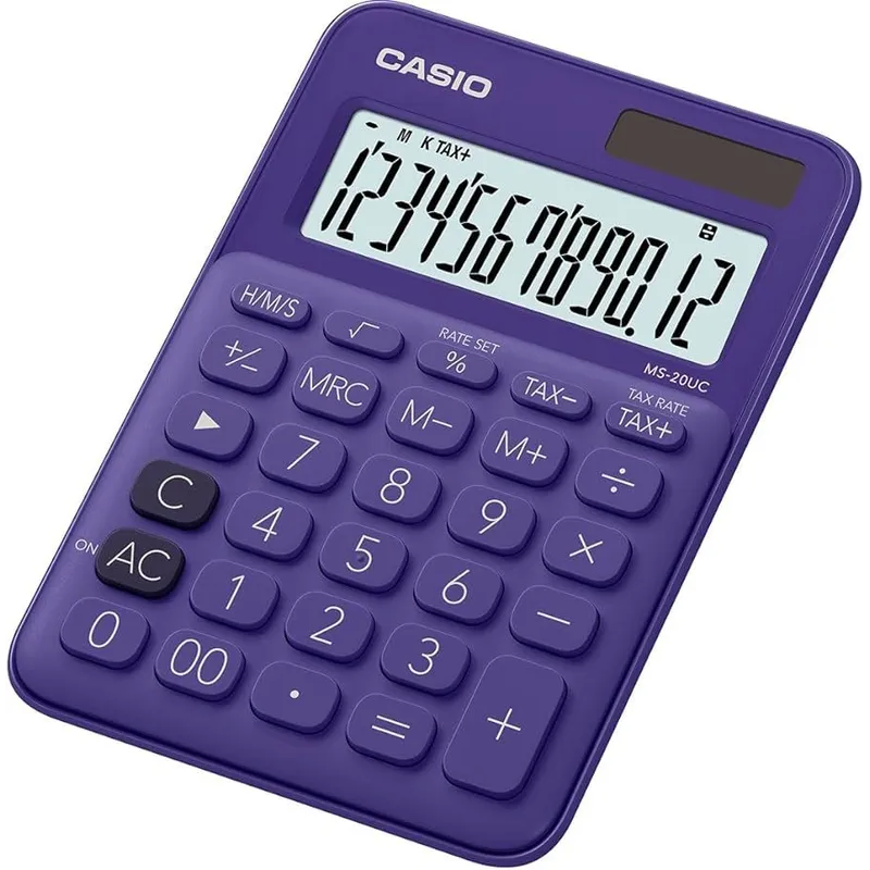 CASIO 迷你桌上型計算機(紫色) MS20UC/PL