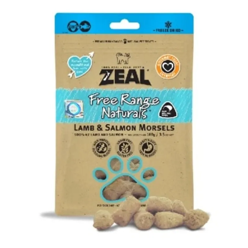 Zeal - Lamb & Salmon Morsels 凍乾小食 羊肉+三文魚肉100g