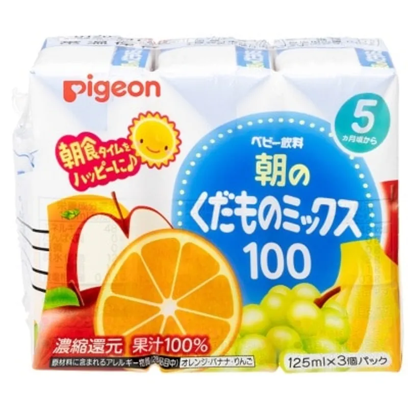 PIGEON貝親 100%早餐雜果汁 (125ml x 3包)