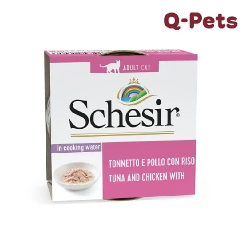 Schesir 4080雞肉吞拿飯水煮貓主食罐85g