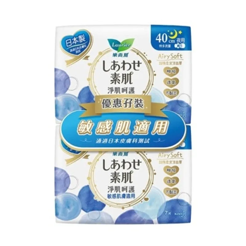 樂而雅淨肌呵護絲薄夜用40CM 孖裝