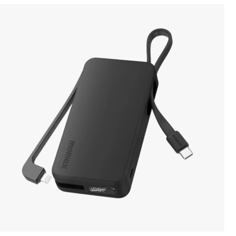 MOMAX 1-Power Vital+ USB-C,Lightning線流動電源 10000mAh 黑色