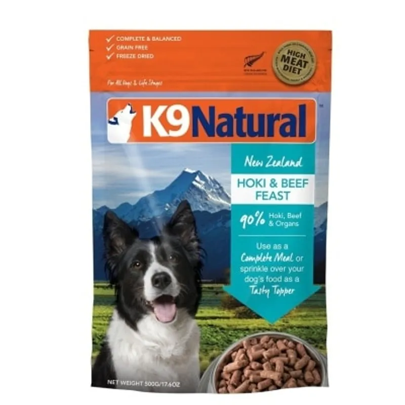 K9 NATURAL K9 凍乾狗糧 - 牛肉藍尖尾鱈魚盛宴(500g) - K9 Natural