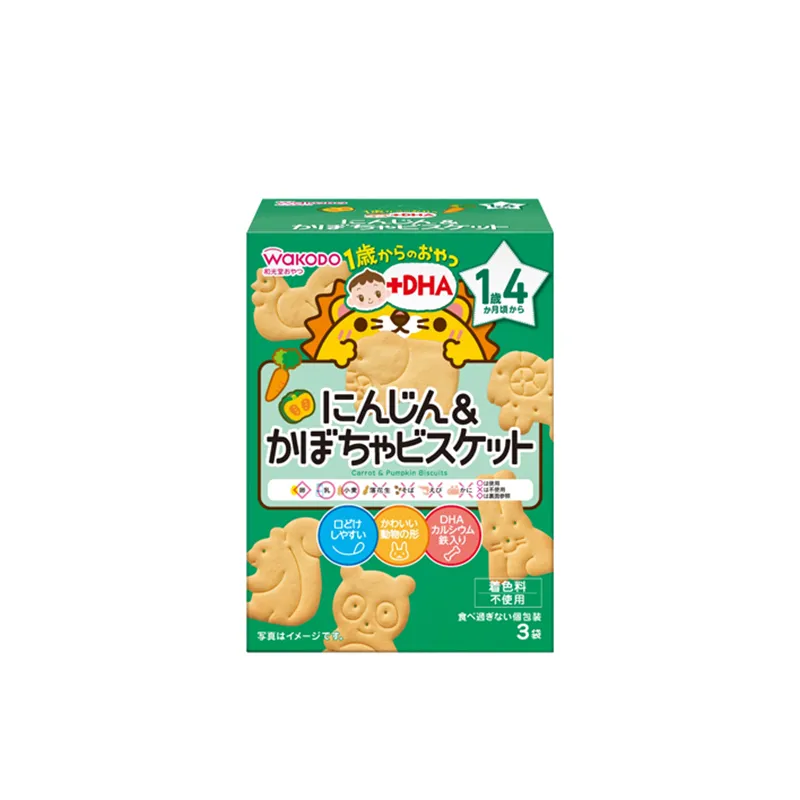 和光堂DHA胡萝卜南瓜动物饼 (11.5克X3袋)