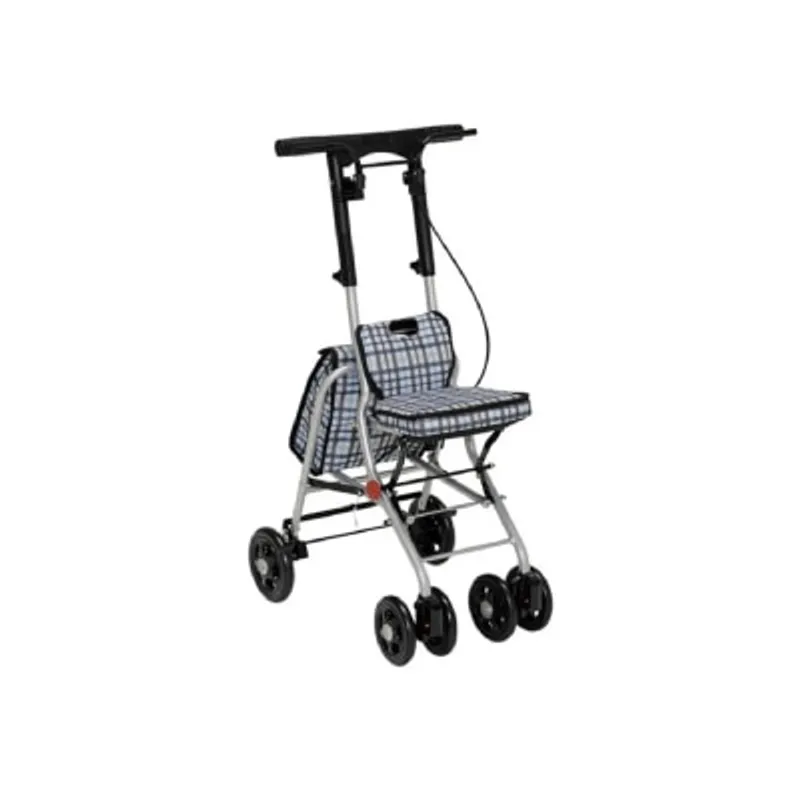 TacaoF 輕量型助行手推車 藍色格仔