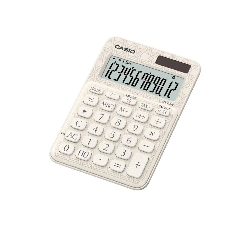 CASIO 60周年版迷你桌上型計算器(竹籠白) MS20UC/60TH/JWE