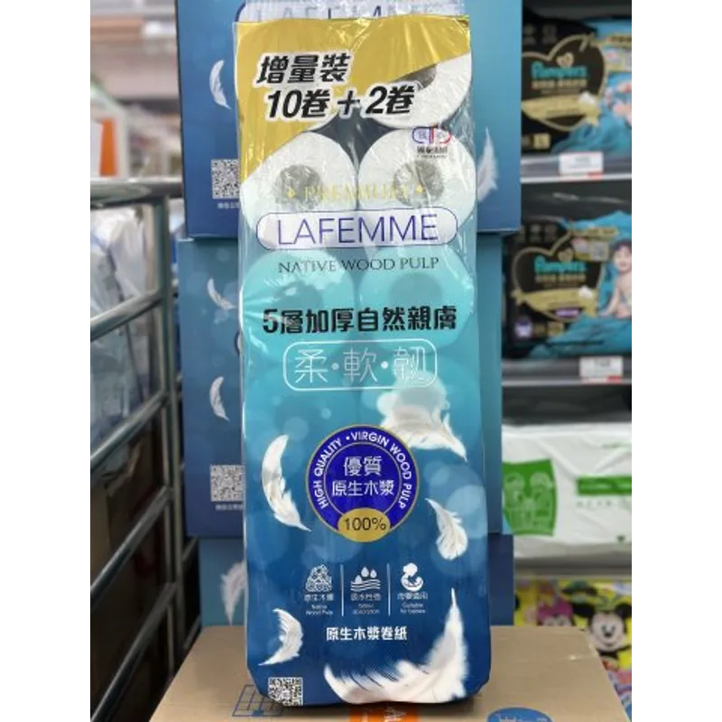 LAFEMME 五層加厚卷紙10+2增量裝
