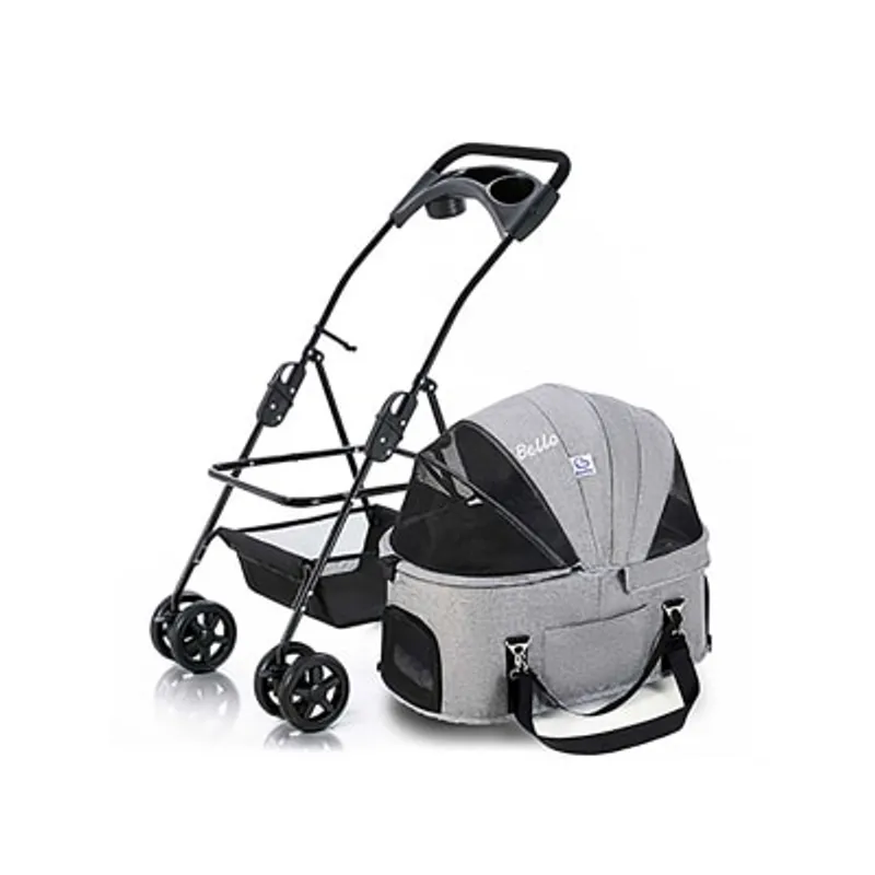 BELLO 車籃分拆款四輪萬向可摺狗狗手推車 加大版 (寵物承重：17kg)