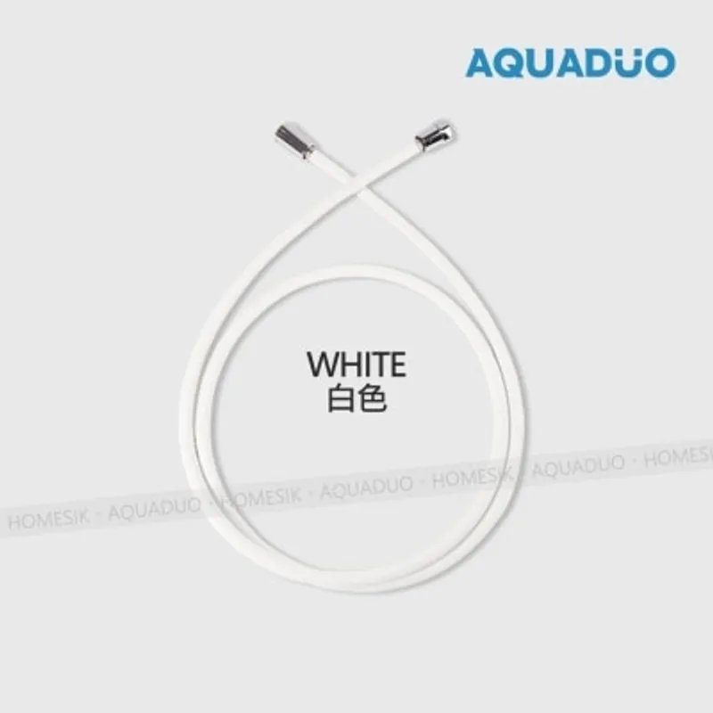 AQUADUO 防霉抗菌防纏結花灑水喉 (1.5米)-白色 PVC-WH (商家直送-5個工作天內送到府上;滿$500免運)
