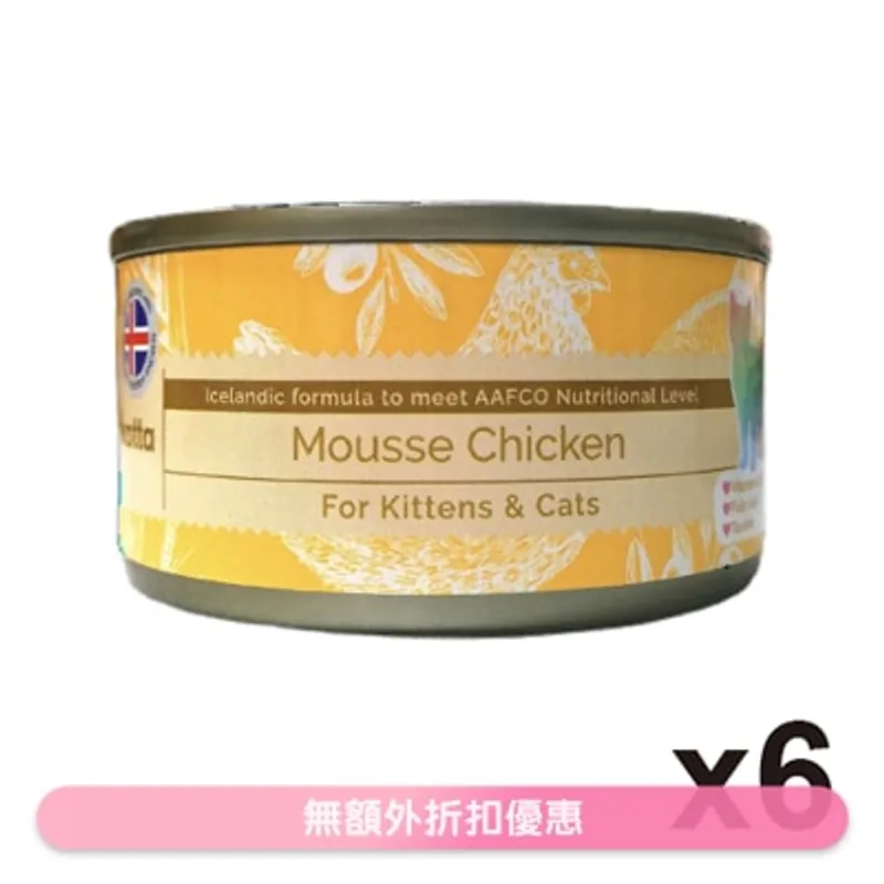 ASTKATTA 全天然純雞肉慕絲 幼貓,成貓主食罐頭 (80gx6) Astkatta