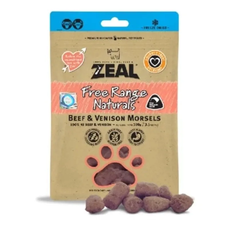 Zeal - Beef & Venison Morsels 凍乾小食 牛肉+鹿肉100g