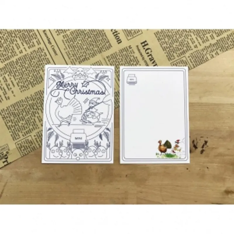 minihoi. Illust 聖誕卡-藍色的鹿 14cmx10cm / 330g