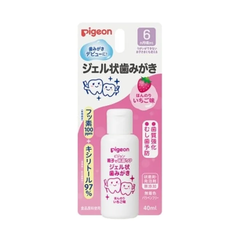 PIGEON貝親 嬰兒潔齒牙膏(6個月+,草莓味), 40毫升