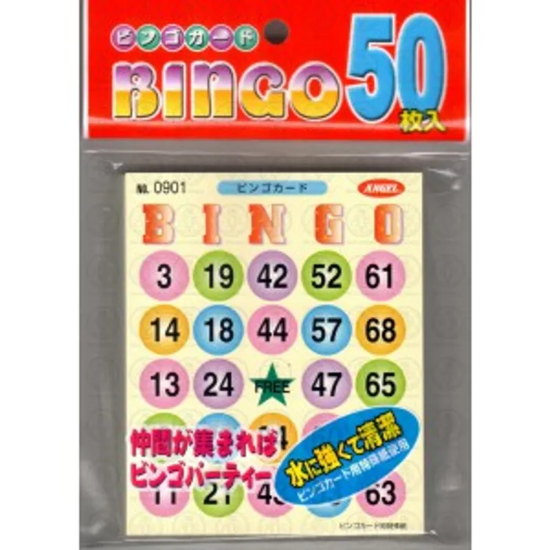 BINGO防水遊戲卡 50張裝