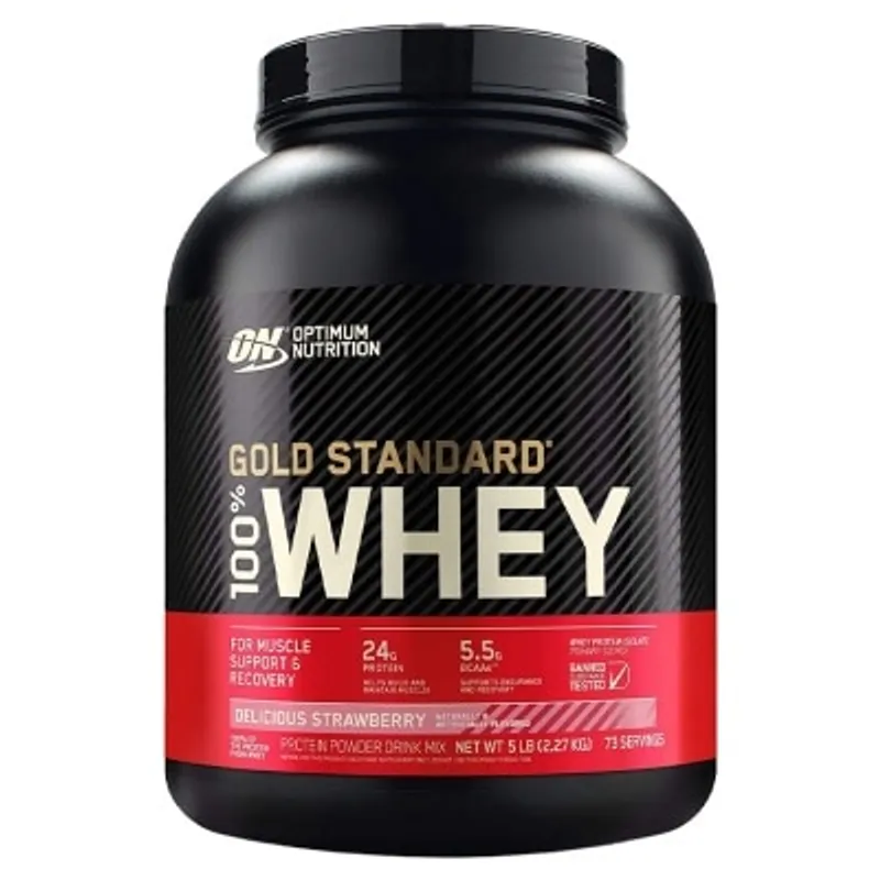 OPTIMUM NUTRITION 金裝乳清蛋白粉 5磅 - 士多啤梨