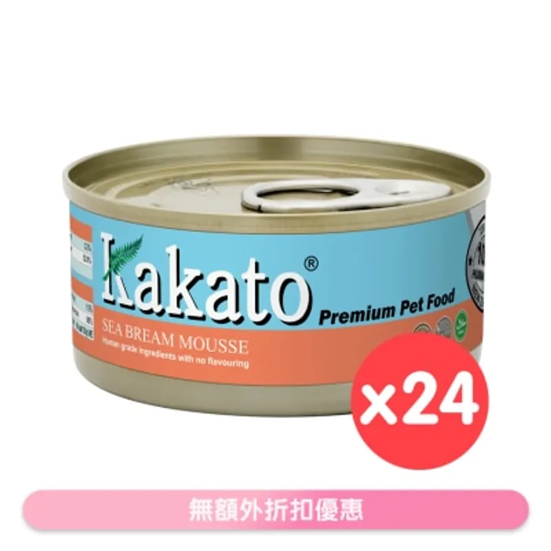 [24罐裝]鯛魚慕絲(70gx24)貓犬適用 - KAKATO 貓狗鮮食罐