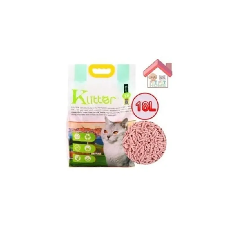 KLitter [原裝行貨] 水蜜桃 K Litter Double Duty雙效除臭 豆腐貓砂 2.0mm 18L, 新配方加入蘇打粒有疏氣孔 升級版 香港原裝行貨