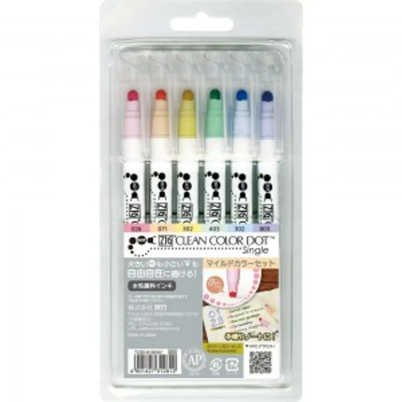 ZIG Clean Color Dot單頭點點筆 6色粉色系