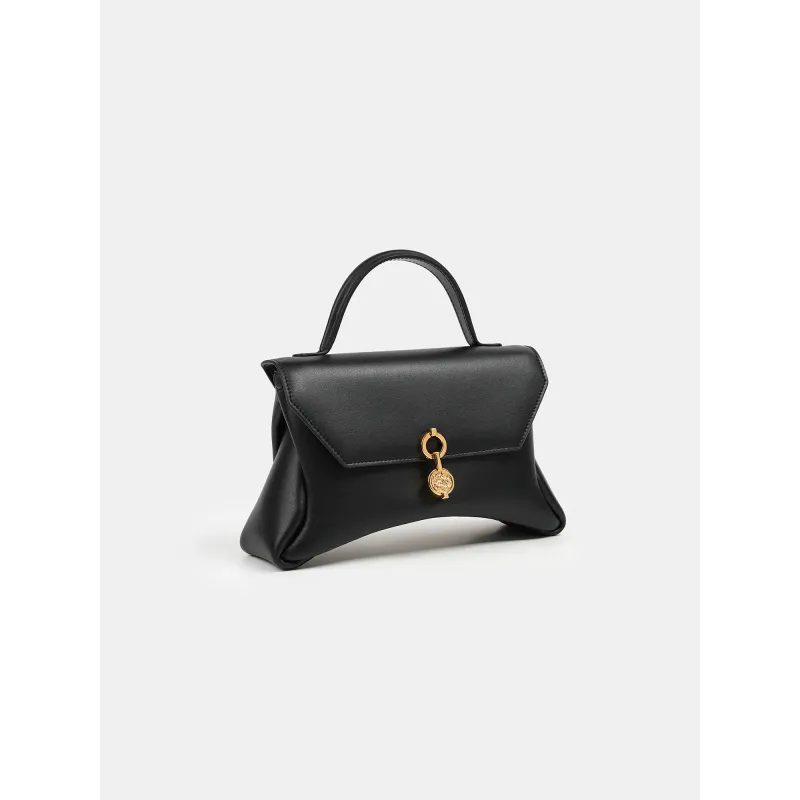 Mini Rococo Corn Leather Bag - BLACK