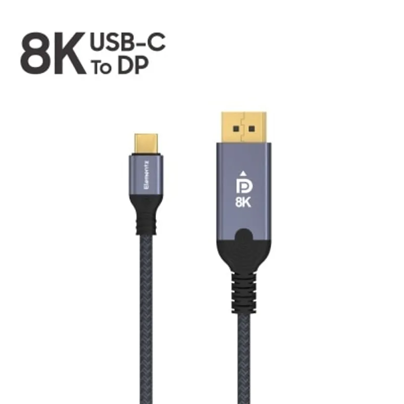 Elementz DC8K USB-C to DisplayPort 1.4 8K 高清影音轉接線 (2米 / 8K@60Hz / 4K@144Hz)