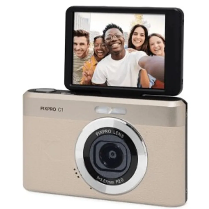 Kodak PIXPRO C1 可翻轉螢幕隨身型數位相機 (棕黃色)