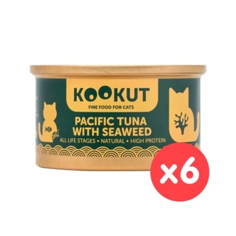KOOKUT [6罐裝] 太平洋吞拿魚海藻 (70g x6) 貓罐頭 010429