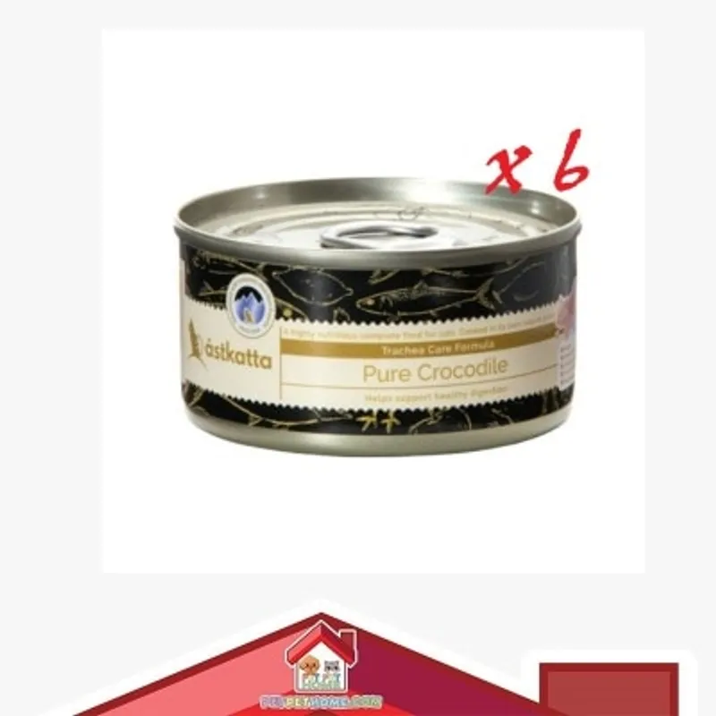 astkatta Astkatta [P00151] Pure Crocodile 全天然 純鱷魚肉配方 貓罐頭 80g x 6 (灰綠)