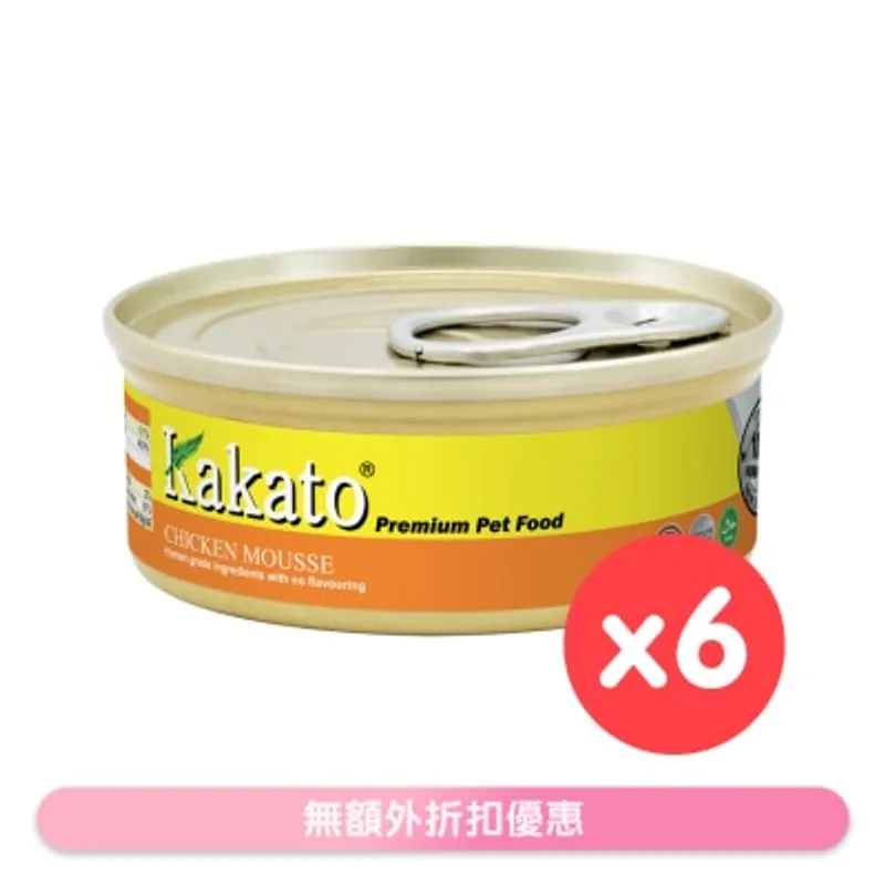 [6罐裝]雞肉慕絲(40gx6)貓犬適用 - KAKATO 貓狗鮮食罐