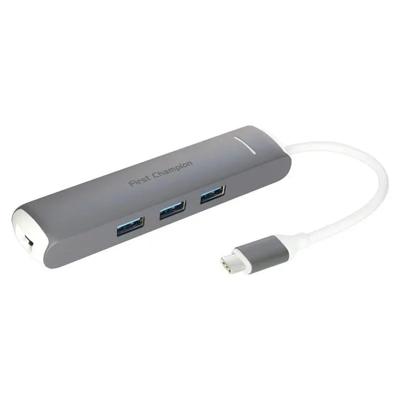 FIRSTCHAMPION USB-C集線器 FCTCH6C3U3HLAN/GY