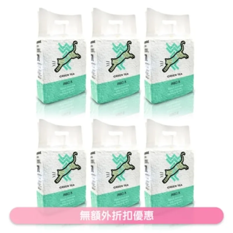 [箱裝優惠]青蘋果綠茶味秒結豆腐貓砂 (7L x 6) - WEWE