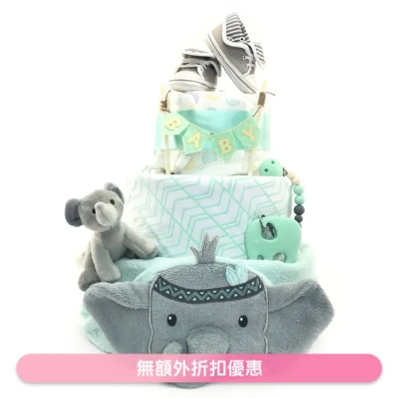 The Gift 3 層尿片蛋糕 WSGM3T034 (商家直送 - 4個工作天內送到府上)