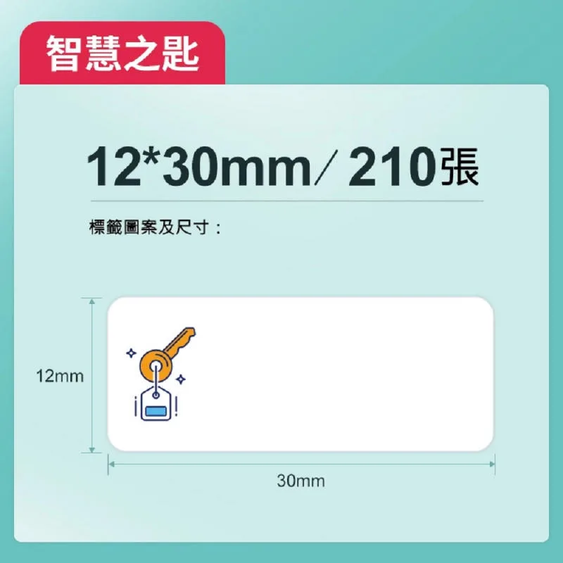 精臣D系列標籤貼紙 智慧之匙 12x30mmー210張
